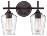 Ashford Collection 2-LIght 13.75" Rubbed Bronze Bathroom Vanity Light
