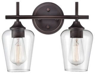 Ashford Collection 2-LIght 13.75" Rubbed Bronze Bathroom Vanity Light