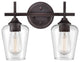 Ashford Collection 2-LIght 13.75" Rubbed Bronze Bathroom Vanity Light