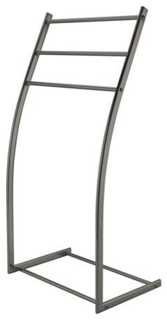 Kingston Brass Pedestal Steel Construction Towel Rack, Brushed Nickel