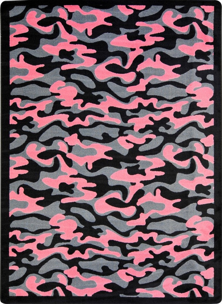 Kaleidoscope Rug, Funky Camo, 5'4"x7'8", Pink
