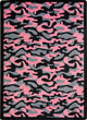 Kaleidoscope Rug, Funky Camo, 5'4"x7'8", Pink