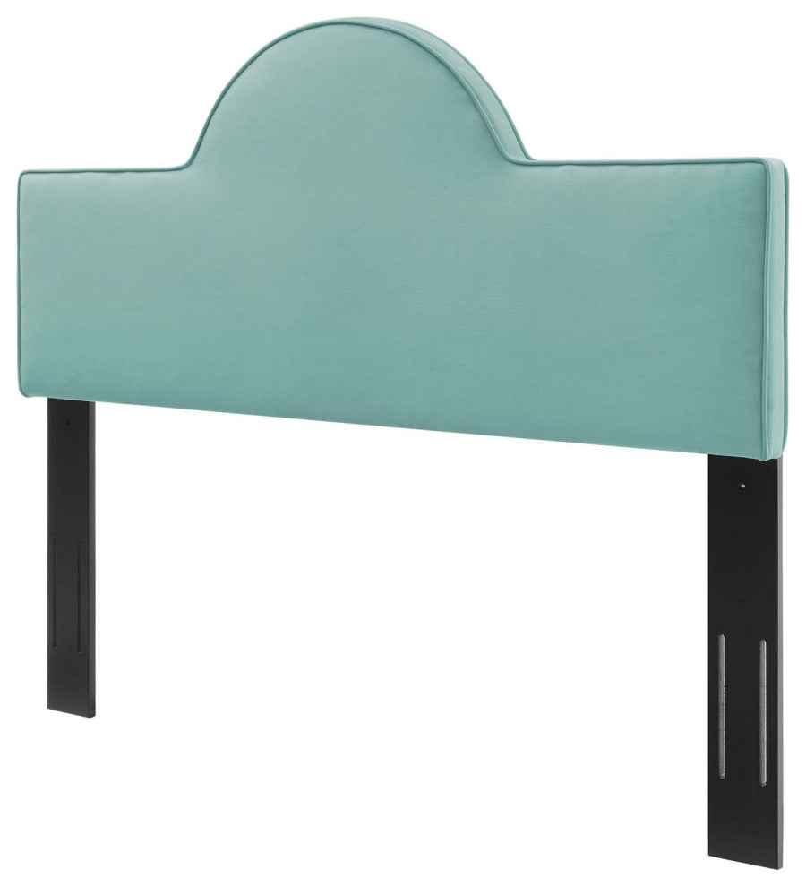 Headboard, King Size, Velvet, Blue, Modern Contemporary, Bedroom Master Suite