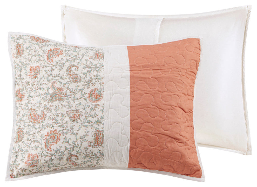 Madison Park Percale Printed 6-Piece Coverlet Set, Full/Queen