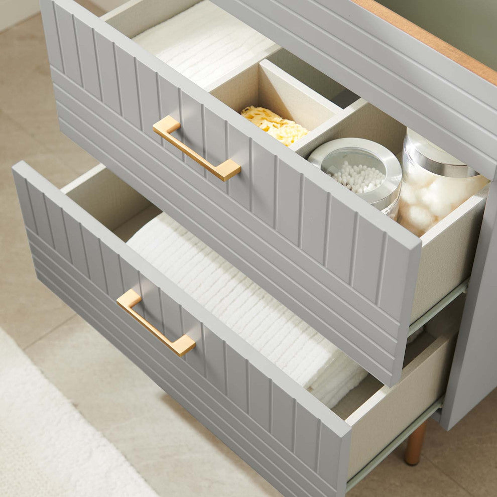 Daybreak 24" Bathroom Vanity Cabinet, Sink Basin Not Included, Light Gray