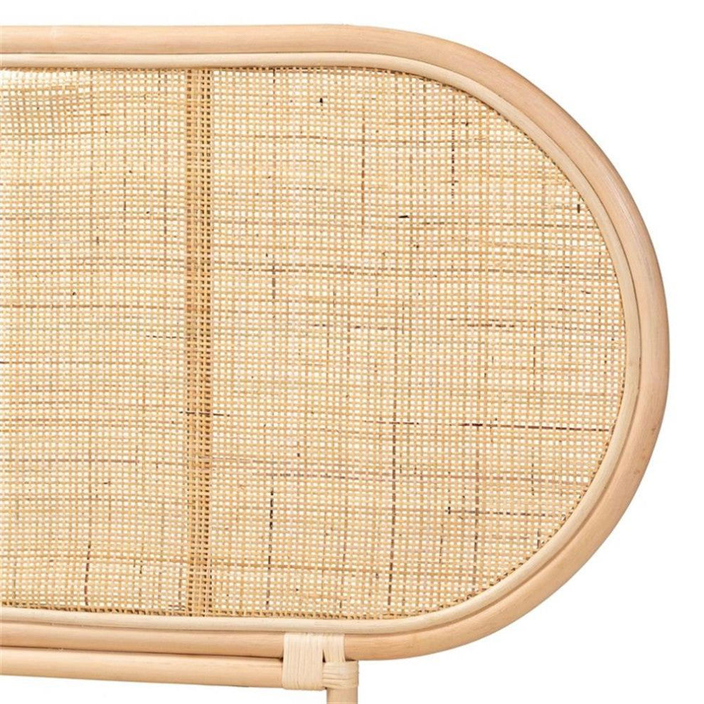Baxton Studio Reegan Natural Brown Rattan Queen Size Standalone Headboard