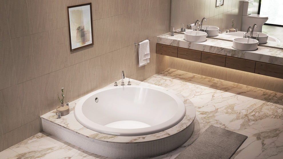 Malibu Morro Round Massaging Air Jet Bathtub 60x60x21 White