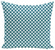 Gingham Check Geometric Print Pillow, Teal, 18"x18"