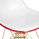 Cresco Eiffel Base Dining Chair, Gold Base, Set of 2, White Red