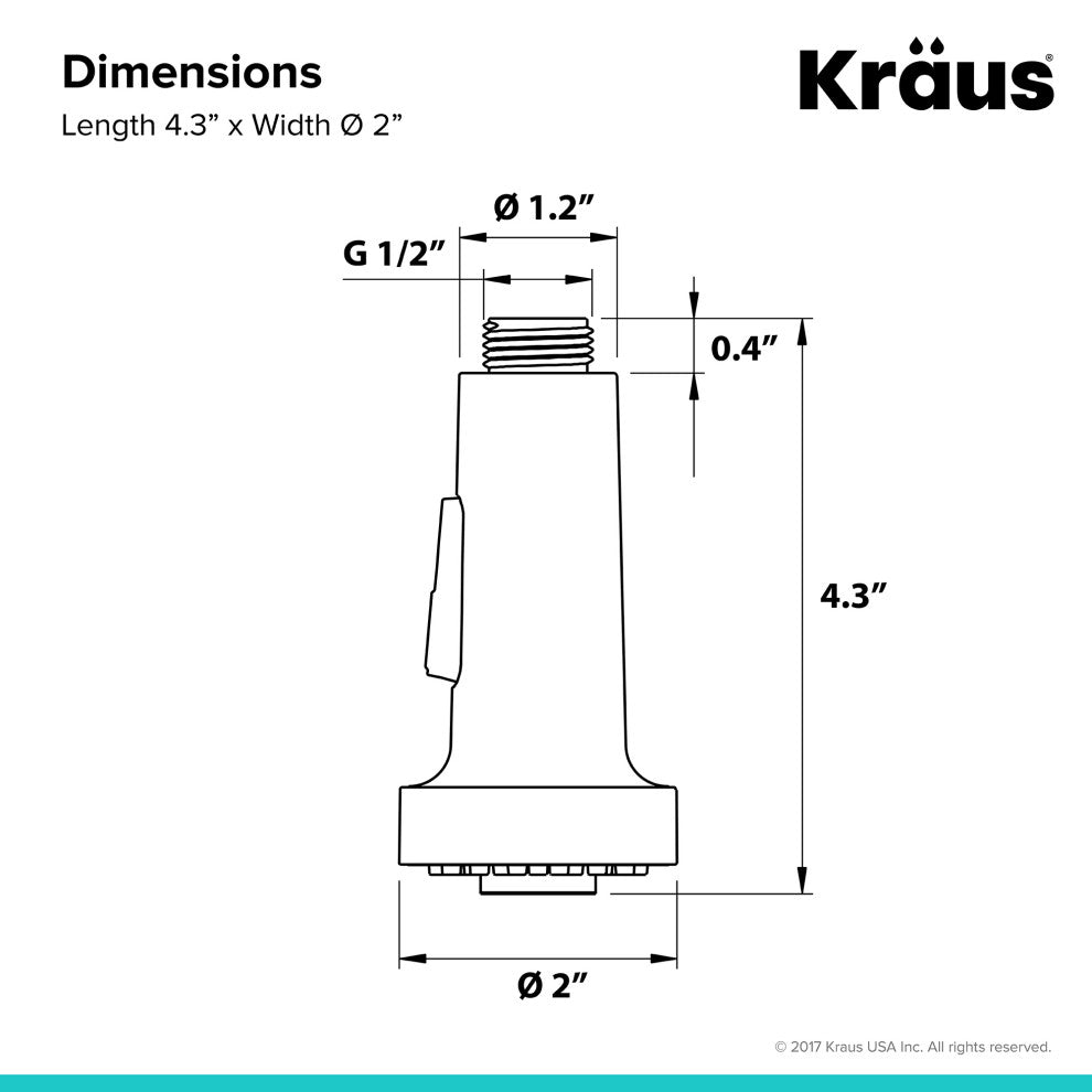 Dual Function Kitchen Faucet Sprayer, Stainless Steel