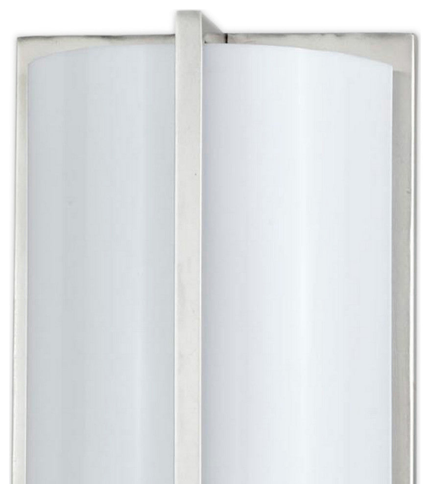 Benzara BM220707 Cylindrical Shape PLC Wall Lamp, 3D Design, S/4, Silver/White