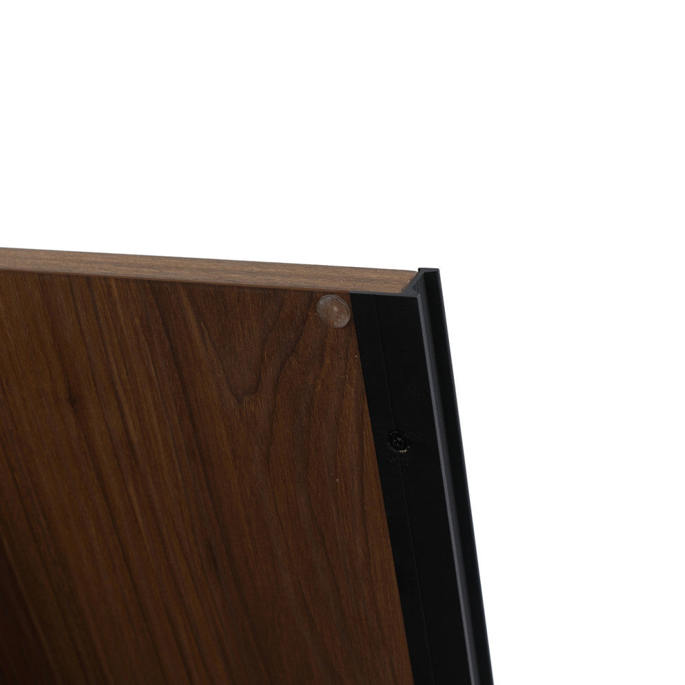 Single Vanity, Brown Walnut Finish With Solid Surface Resin White Sink, 24"