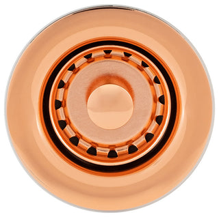 14" Round Hammered Copper Bar Sink, 2" Drain Opening, Polished Copper