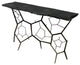 Orlando Collins Console Table With Live Edge Stone Top On Iron Base
