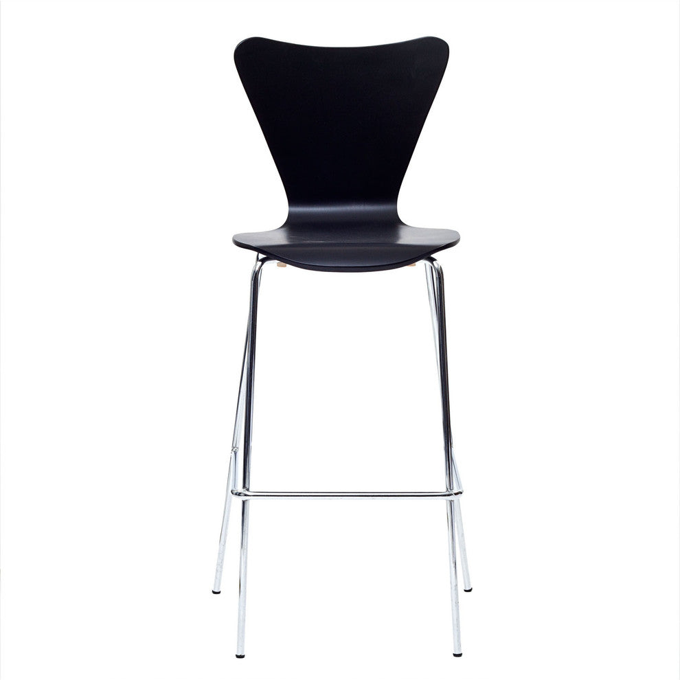 Modern Contemporary Dining Kitchen Wood Bar Stool Black