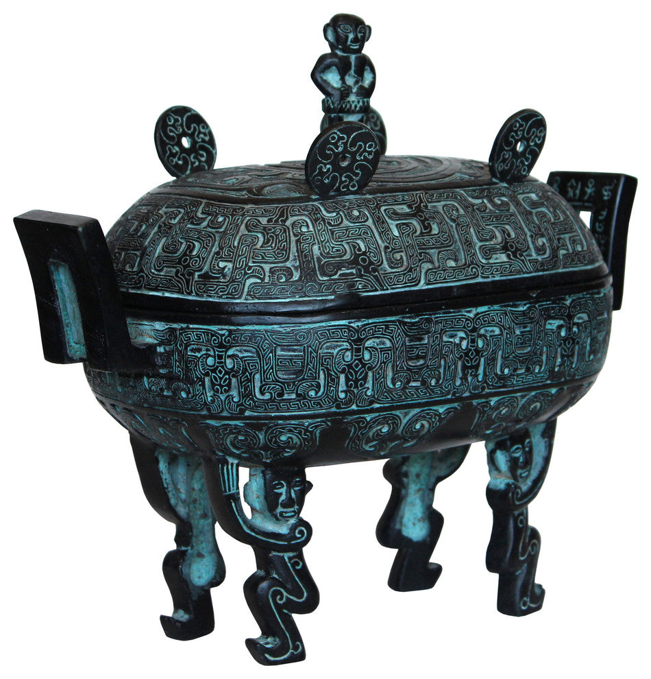 Chinese Oriental Green Bronze-ware Home Decor Display Hcs3761