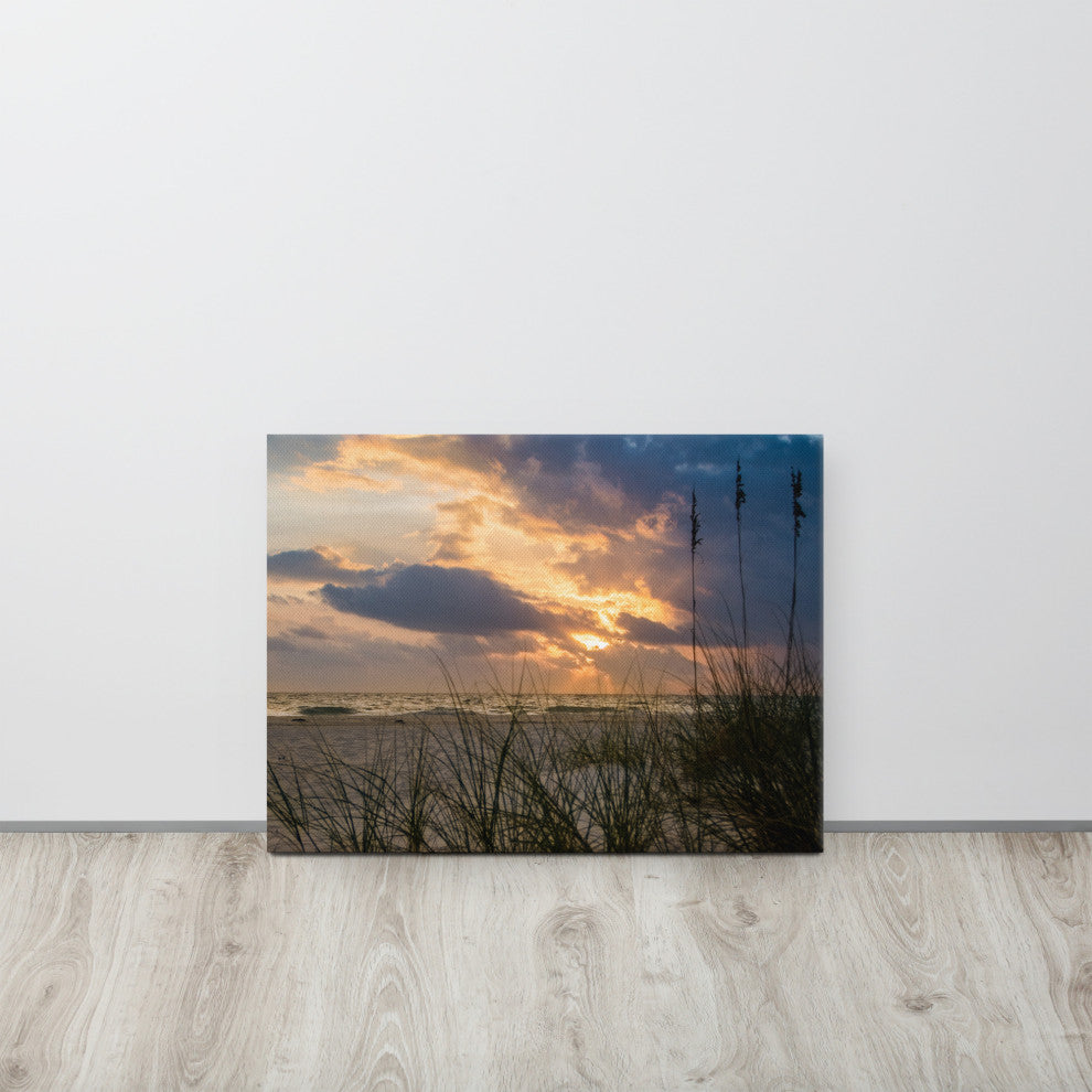 Coastal Wall Artwork: Anna Maria Island Beach Sunset 2 Canvas Print, 18" X 24"