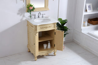 Bathroom Vanity, Light Antique Beige, 24", Single Sink