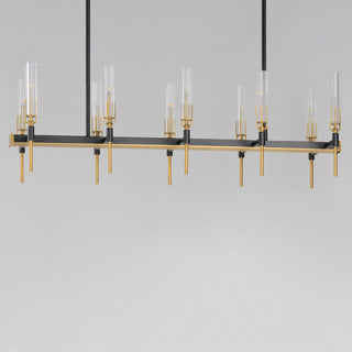 Maxim 16127 Flambeau 45"W LED Linear Pendant - Black / Antique Brass