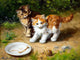 Two Kittens and Snail Accent Tile Mural Kitchen Bathroom Wall Backsplash, 6"x8"