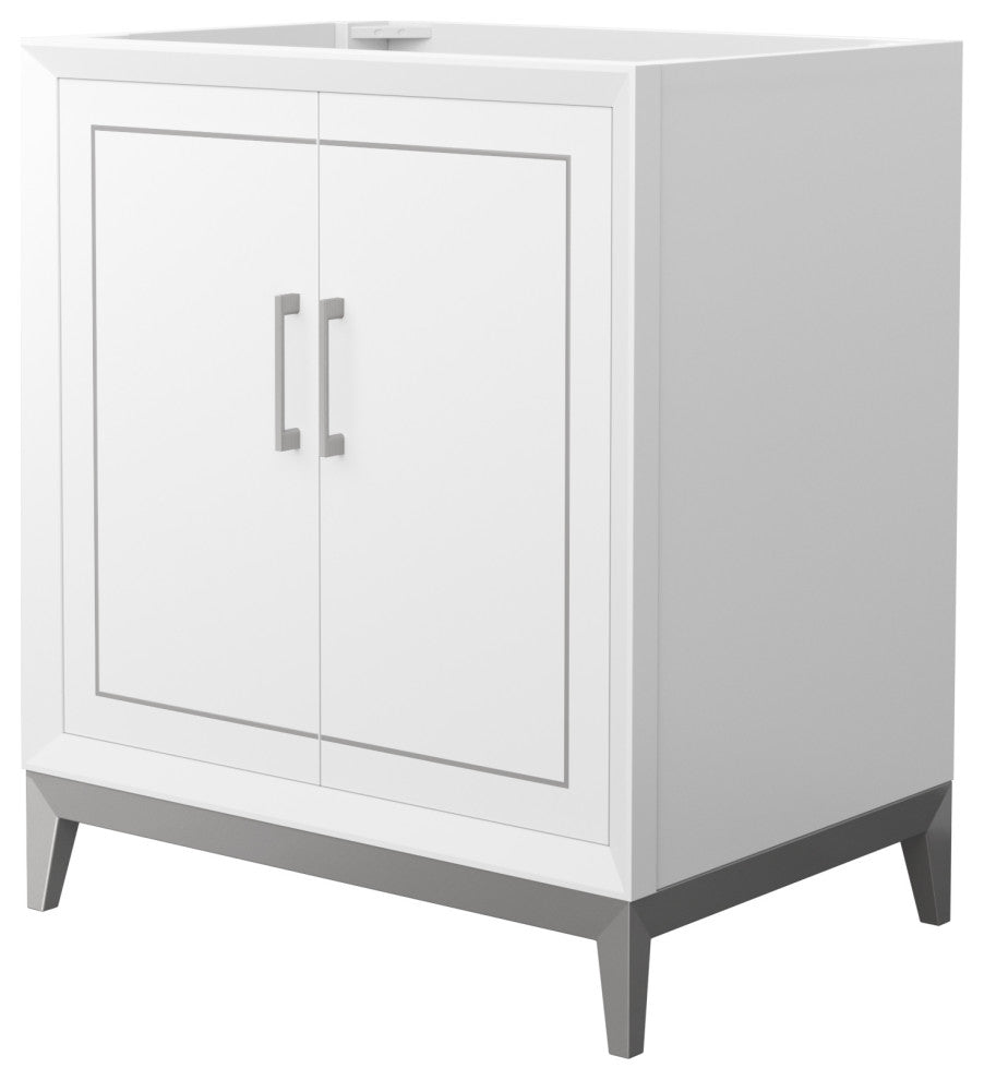 Marlena 30" Single Vanity, No Top, No Sink, Nickel Trim