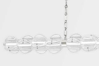 Lindley LED Island Light, Polished Nickel Frame, Etched Shade