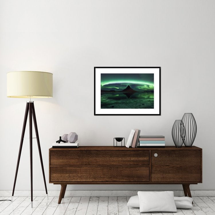 "Kirkjufell Aurora" Framed Digital Print by Philip Eaglesfield, 38"x28"