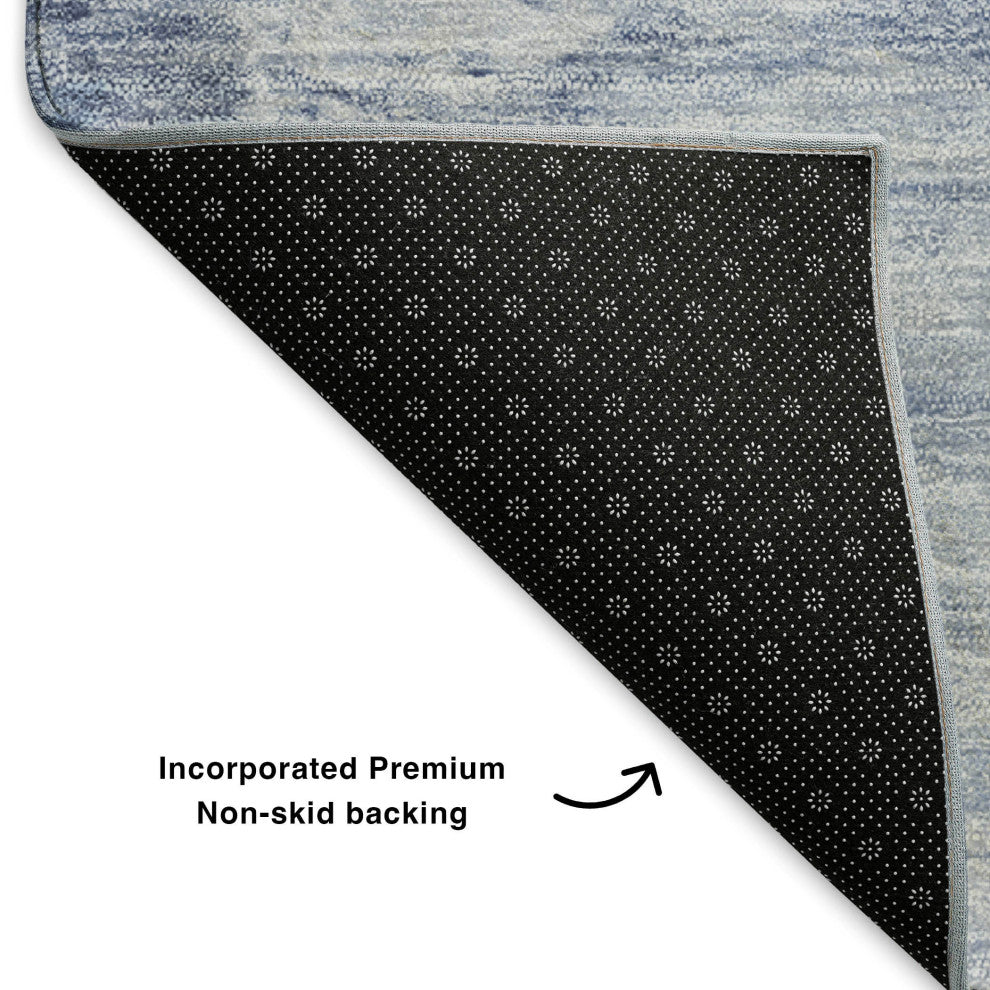 Premium Machine Washable Mayfield AMF595 Blue 3' x 5' Rug