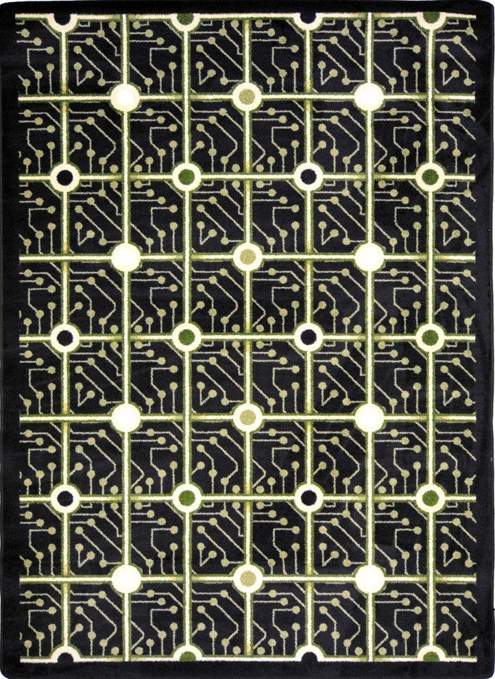 Kaleidoscope Rug, Electrode, 5'4"x7'8", Black