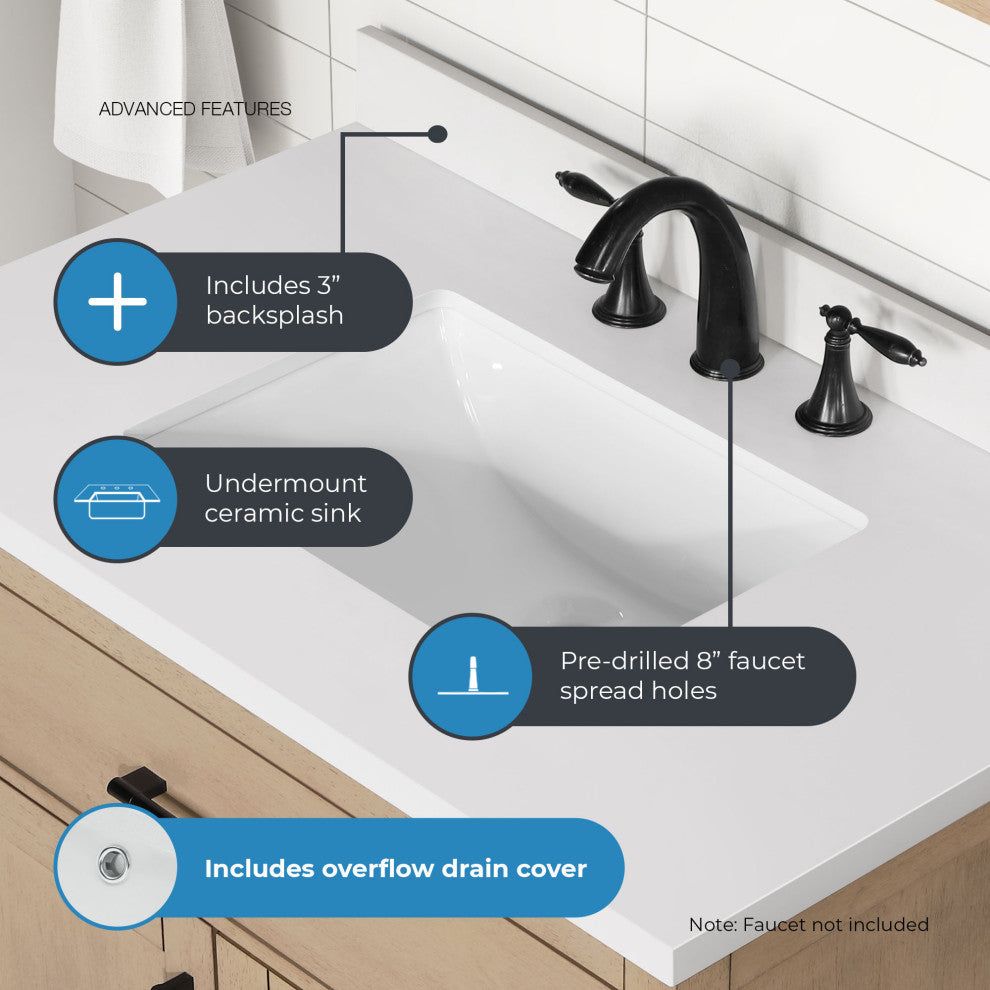 OVE Decors Bailey Vanity, Sahara Birch, 42"