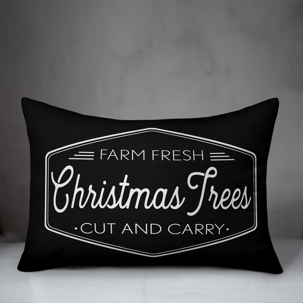 Farm Fresh Christmas Trees 14"x20" Throw Pillow
