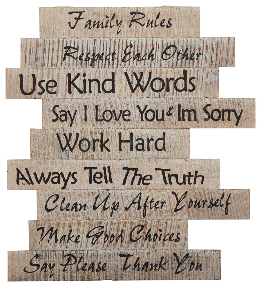 Nearly Natural 7085 25 Farmhouse Wood Inspirational Wall Art Decor