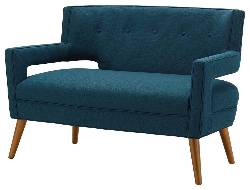 Armchair and Loveseat Sofa Set, Fabric, Navy Blue, Modern, Lounge Hospitality