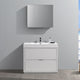 Valencia 40" Glossy White Modern Bathroom Vanity, Medicine Cabinet