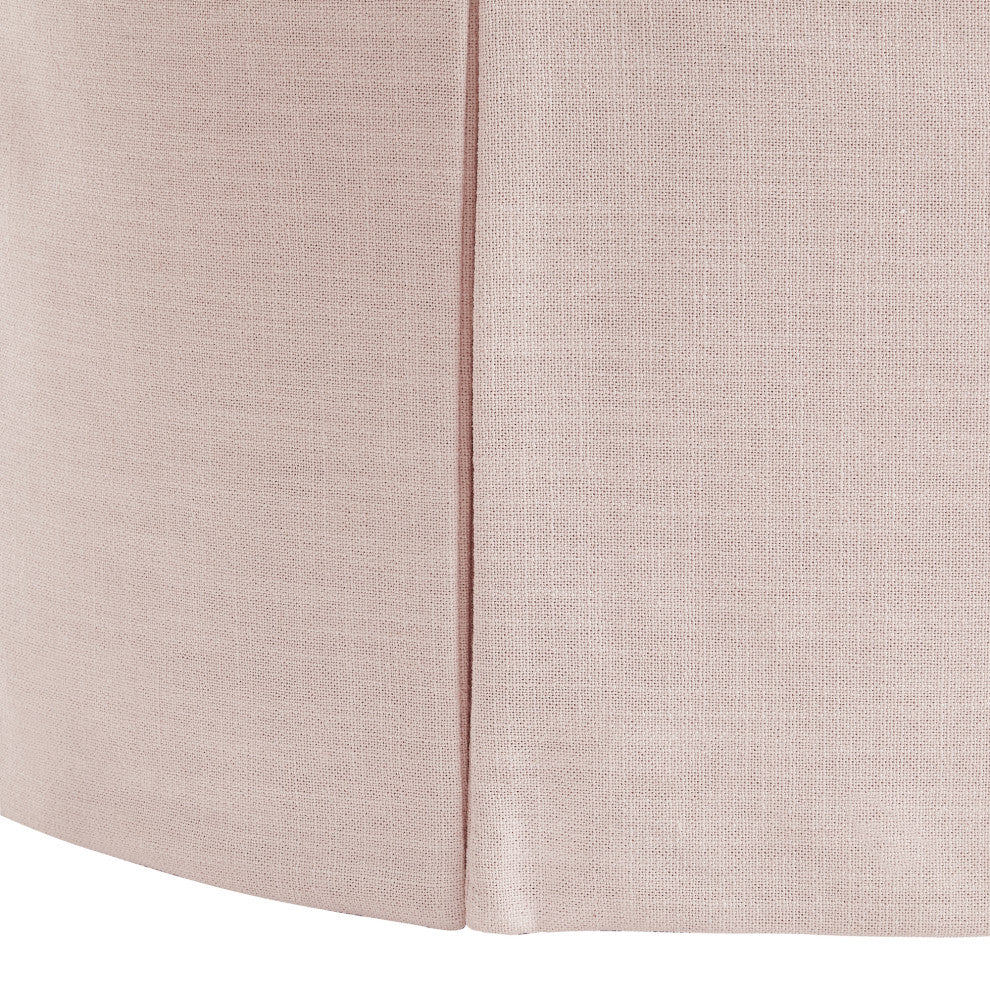 Rustic Manor Blanca Ottoman, Upholstered, Linen, Light Pink
