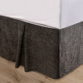Black Chenille Bedskirt, Twin, 1 Piece