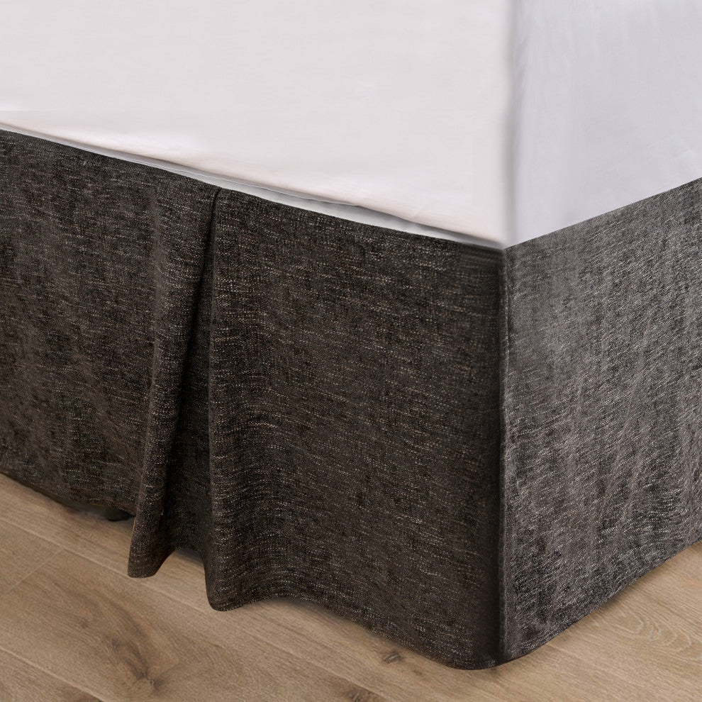 Black Chenille Bedskirt, Twin, 1 Piece