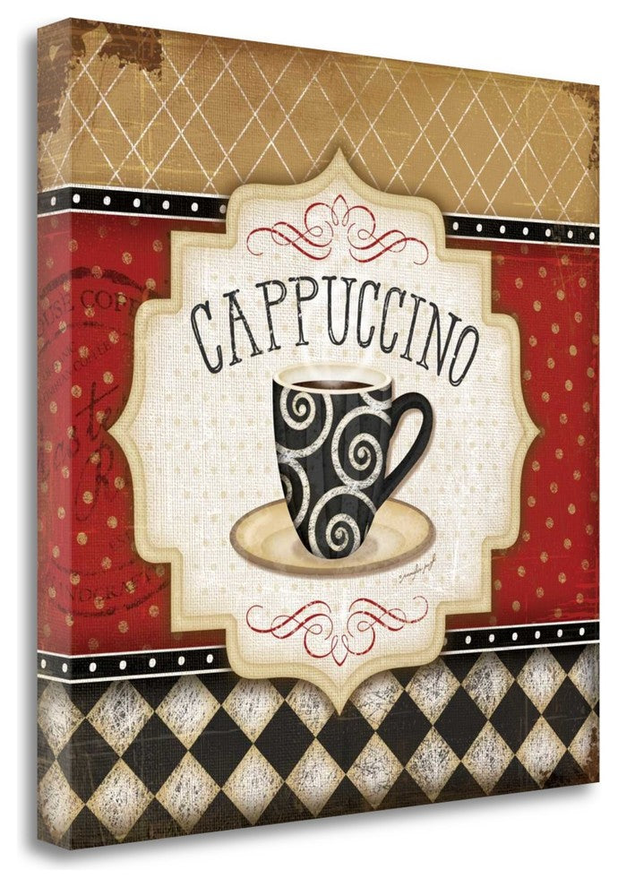 "Red And Black Classic Coffee IV" By Jennifer Pugh, Gallery Wrap Canvas