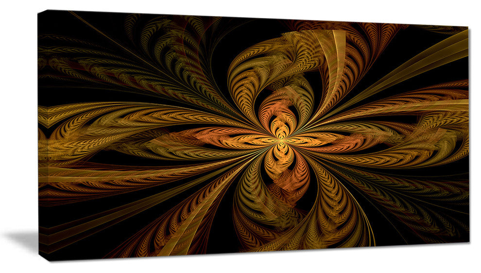 Colorful Fractal Flower Pattern, Contemporary Canvas Print Art, 32x16