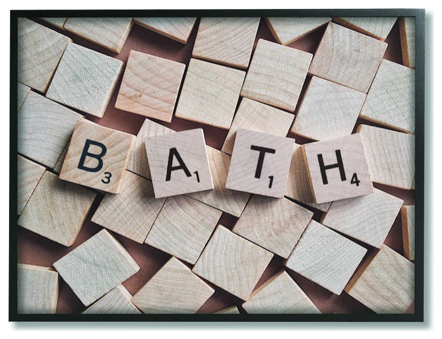 Stupell Industries Bath Scrabble Letters Bathroom Photograph, 16 x 20