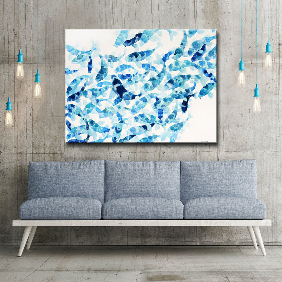 Ready2HangArt 'Blue Koi' by Normanyatt Jr. Art 16" 20"