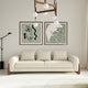 Modrest Fleury Contemporary Cream Fabric and Walnut Sofa
