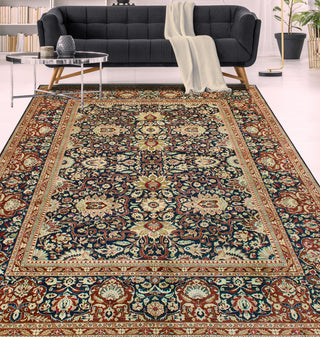 Pak-Persian Dannie Navy/Brown Rug, 9'0x11'6