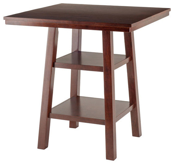 Orlando 3-Piece Set High Table, 2 Shelves With 4 Cushion Seat Stools