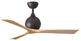 Irene-3 Paddle Fan, Textured Bronze, 52", Light Maple Blades