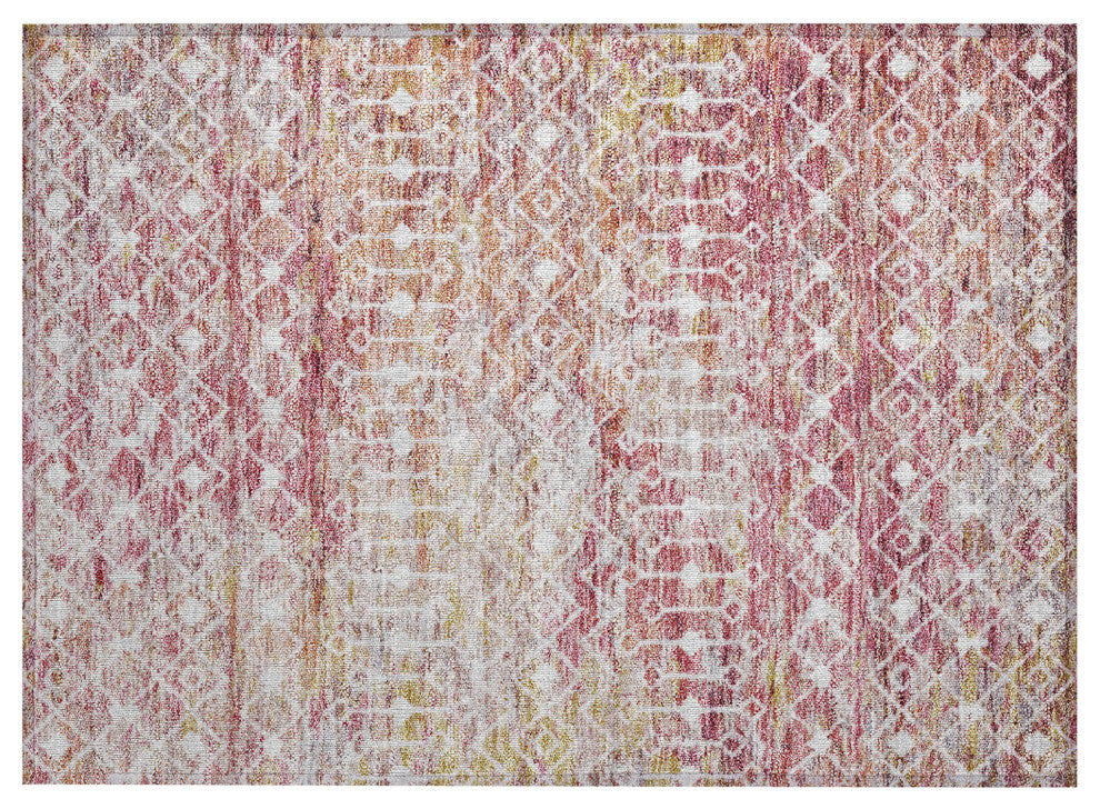 Machine Washable Indoor/Outdoor Chantille ACN1638 Pink 1'8" x 2'6" Rug