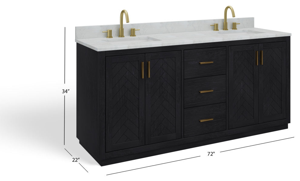 The Buchanan Bathroom Vanity, Oak, 72", Single Sink, Freestanding