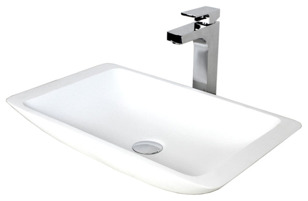 Lewis Solid Brass Square Single hole Bathroom Vanity Faucet, Chrome