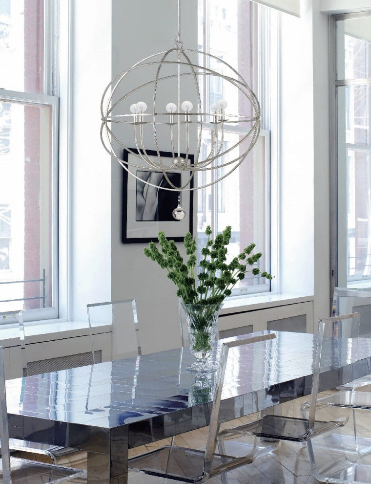Crystorama Solaris Olde Silver Chandelier, Part of The New Solaris