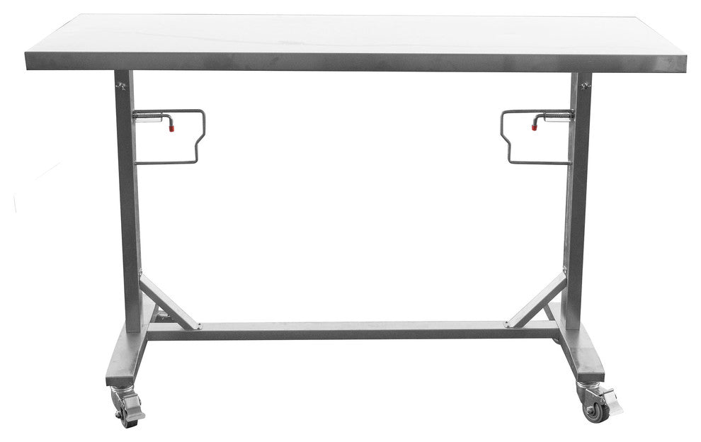 Stainless Steel Adjustable Height Work Table With Rolling Locking Casters